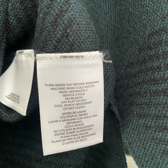 Anne Klein Buffalo Plaid Sweater Mock Neck Green Black Knit Top Size L - Picture 6 of 7